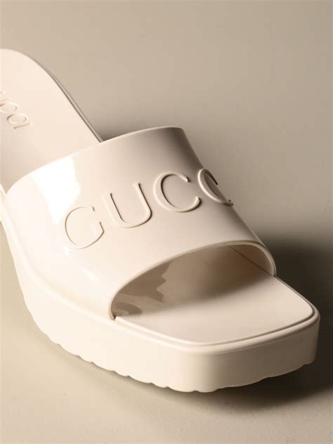 gucci rubber slide heels|gucci high heel mules.